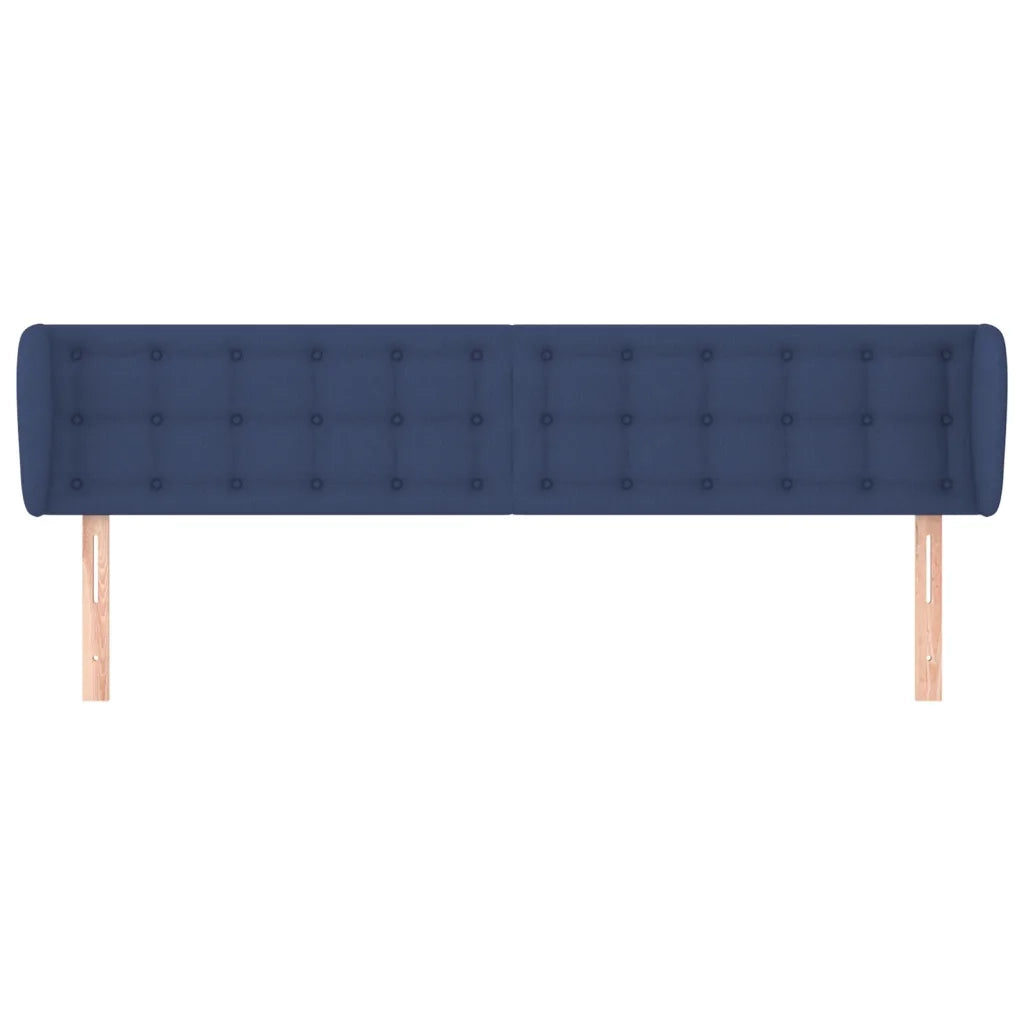 Testiera | Testata ad Orecchio Blu 203x23x78/88cm in Tessuto
