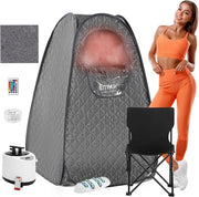 Sauna portatile con sedia pieghevole e telecomando