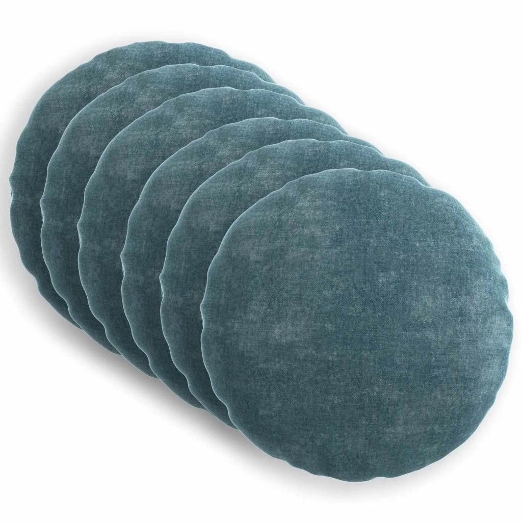 Federa 6 pz HEERLEN Blu Ø 60 cm Tessuto Chenille 922962