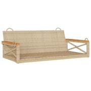 Panca da Giardino | Panchina a Dondolo Beige 109x62x40 cm in Polyrattan