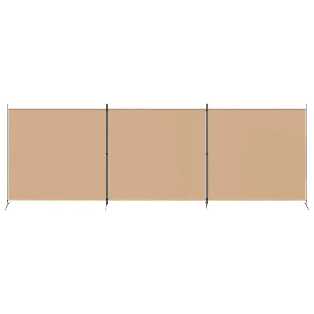 Divisorio Ambienti | Divider per stanze | Paravento a 4 Pannelli Beige 525 x 180 cm Tessuto