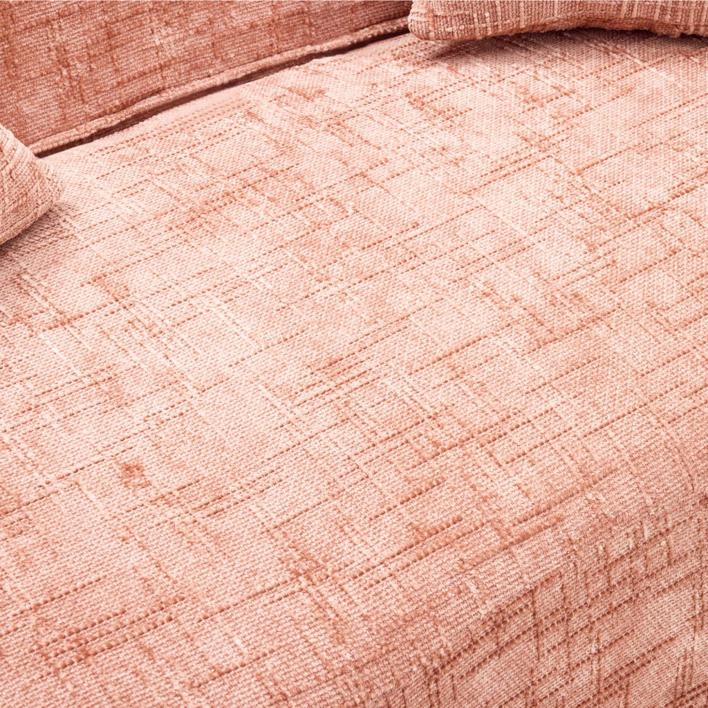 Divano 2 Posti con Braccioli e Cuscini ¨C MINIMAL ¨C Rosa, Tessuto Morbido