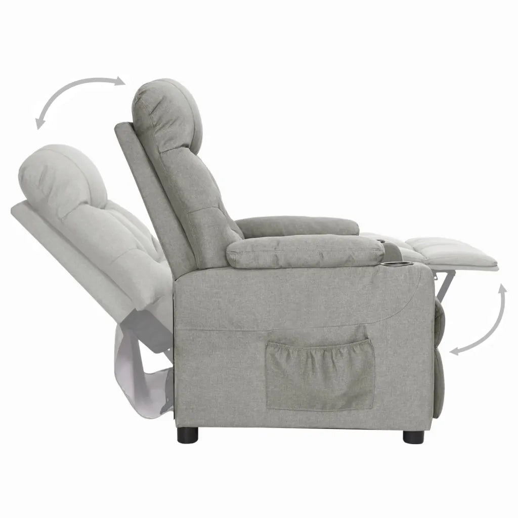 Poltrona Reclinabile in Tessuto Grigio Chiaro 339082