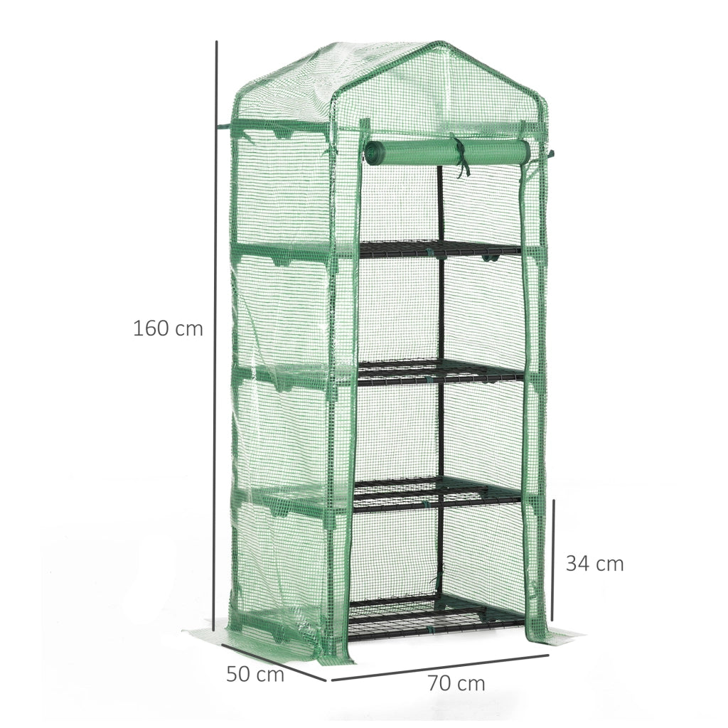 Serra Verticale per Giardino con Scaffale ¨C Minimal ¨C Verde 70x50x160cm