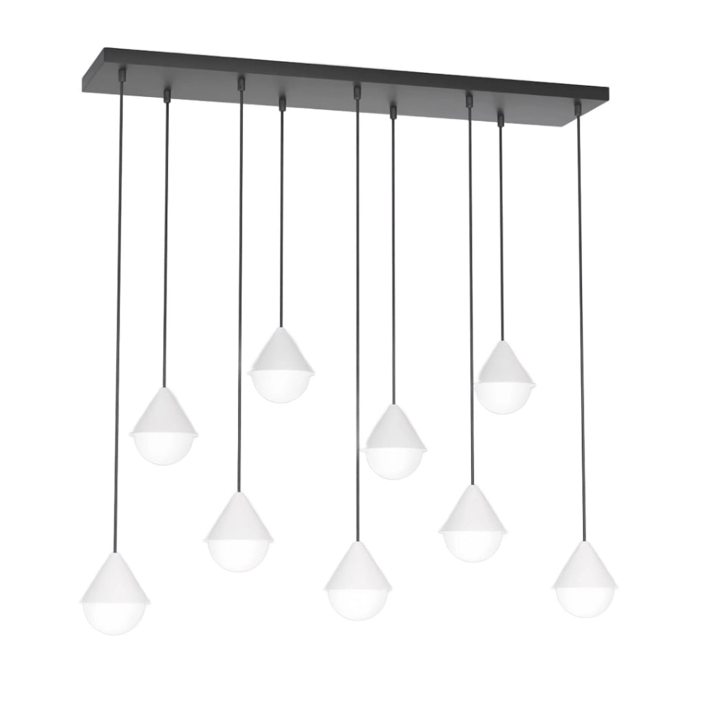 Lampada a sospensione GIRO bianco nero 9xG9 Emibig