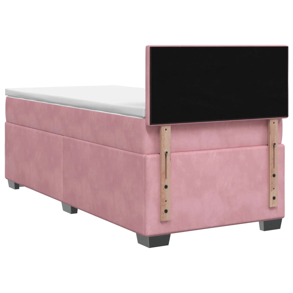 Letto con Box Spring, Materasso e LED Rosa 80 x 200 cm Velluto 3452077