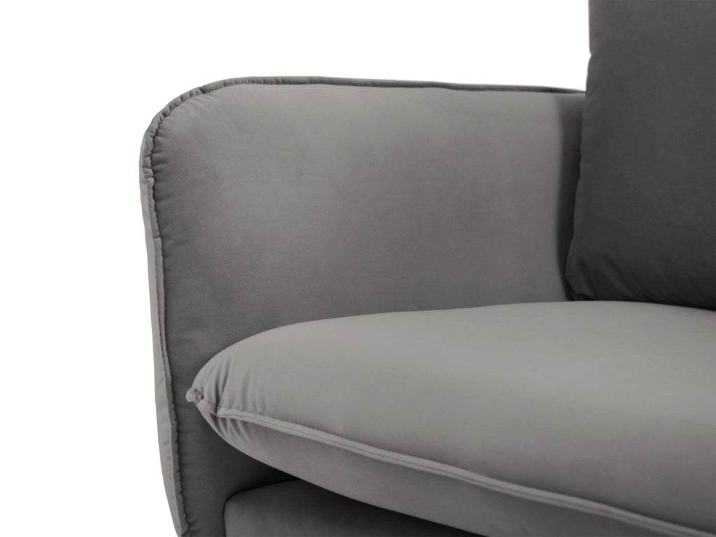 Cosmopolitan Design - Divano "Vienna" 4 posti in velluto grigio chiaro 