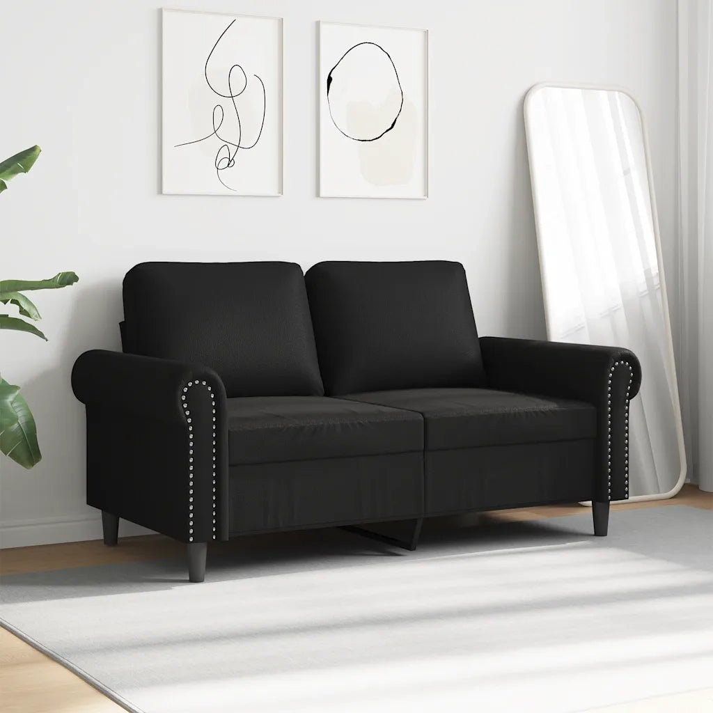 Divano a 2 Posti-Sofa 2 Posti Nero 120 cm in Similpelle 853825