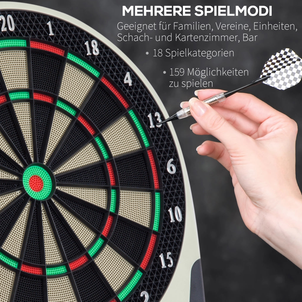 Dartboard Elettronico ¨C Minimal ¨C con 6 freccette e 24 punte, 18 giochi, display LED