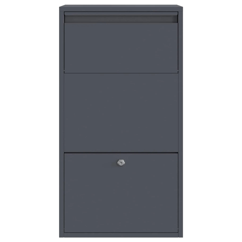 Cassetta per pacchi con porta Antracite 44 x 22 x 82 cm Acciaio 874921