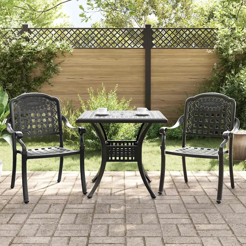 Set di Tavolo da Giardino 3 pcs Nero Alluminio pressofuso 3334725