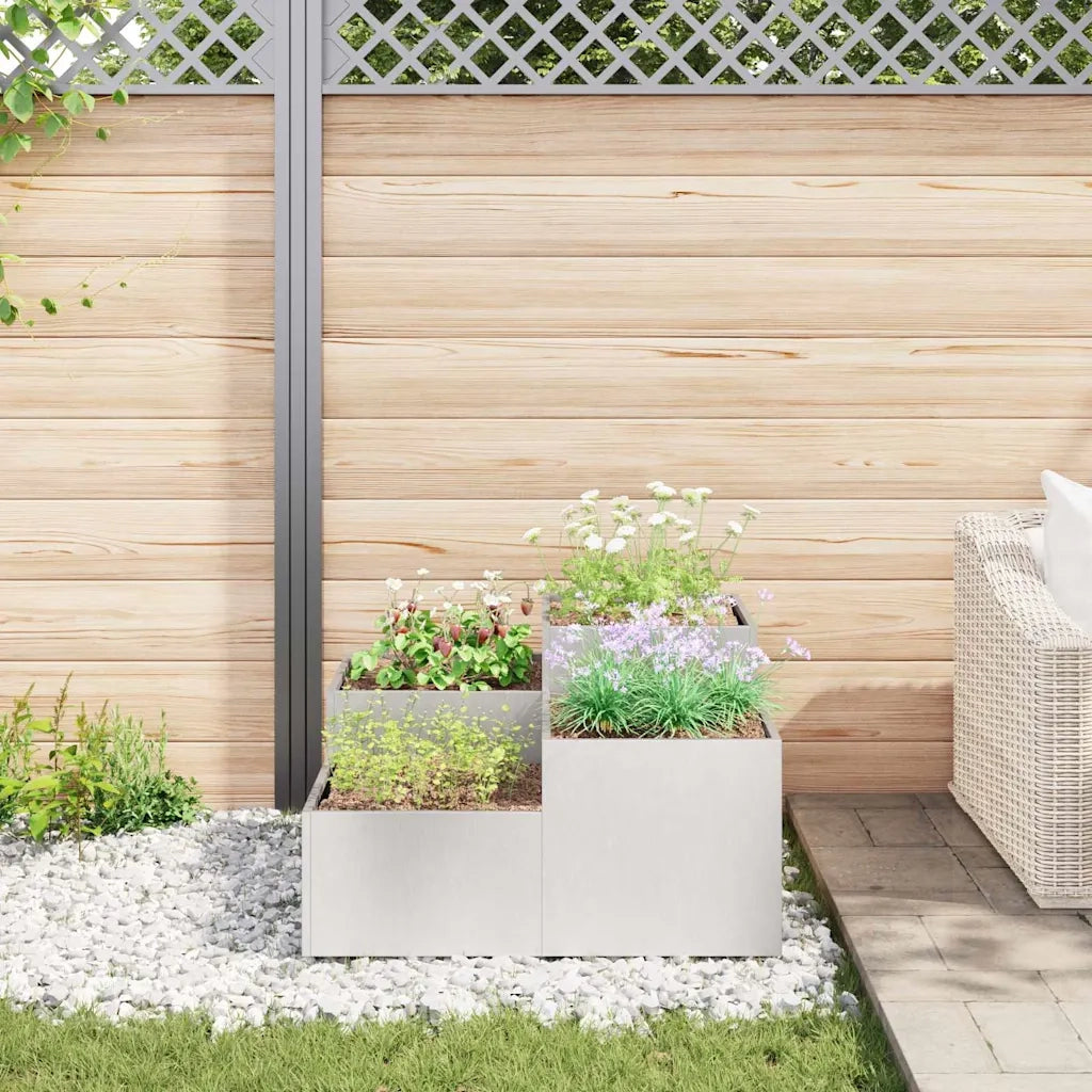 Vaso da giardino Argento 100 x 100 x 48 cm Acciaio inossidabile