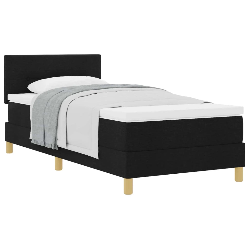 Letto a molle con cuscino con testiera Nero 80 x 200 cm Tessuto 3338876
