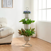 Stand Portapiante Alphen con 3 Vasi - Grigio chiaro [en.casa]