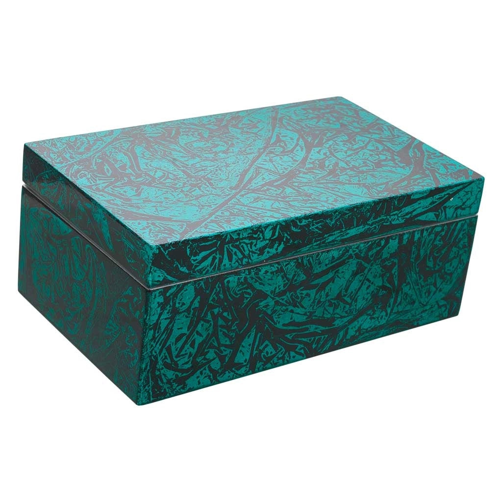 Scatola in ceramica blu 20x12x8h