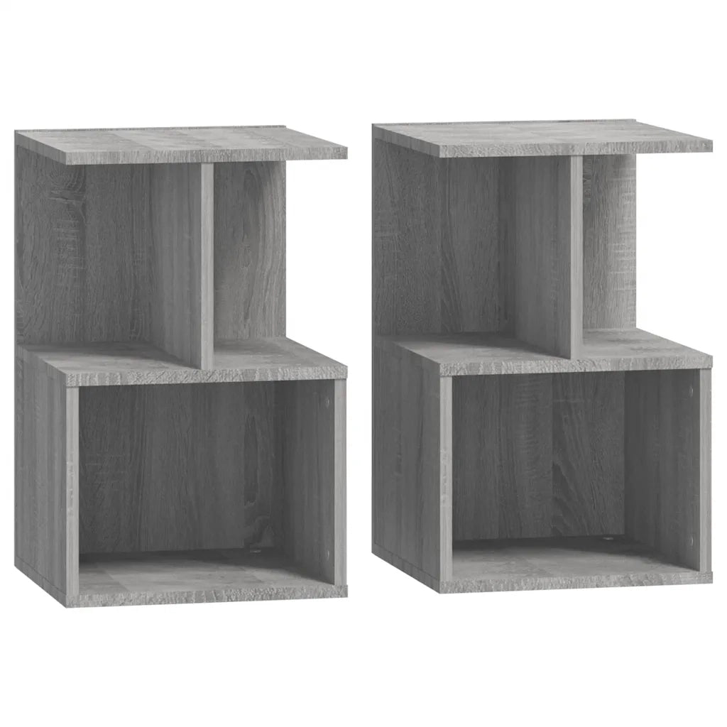 Comodini 2 pz-Set di 2 Tavolino da notte Grigio Sonoma 35x35x55 cm in Legno Multistrato