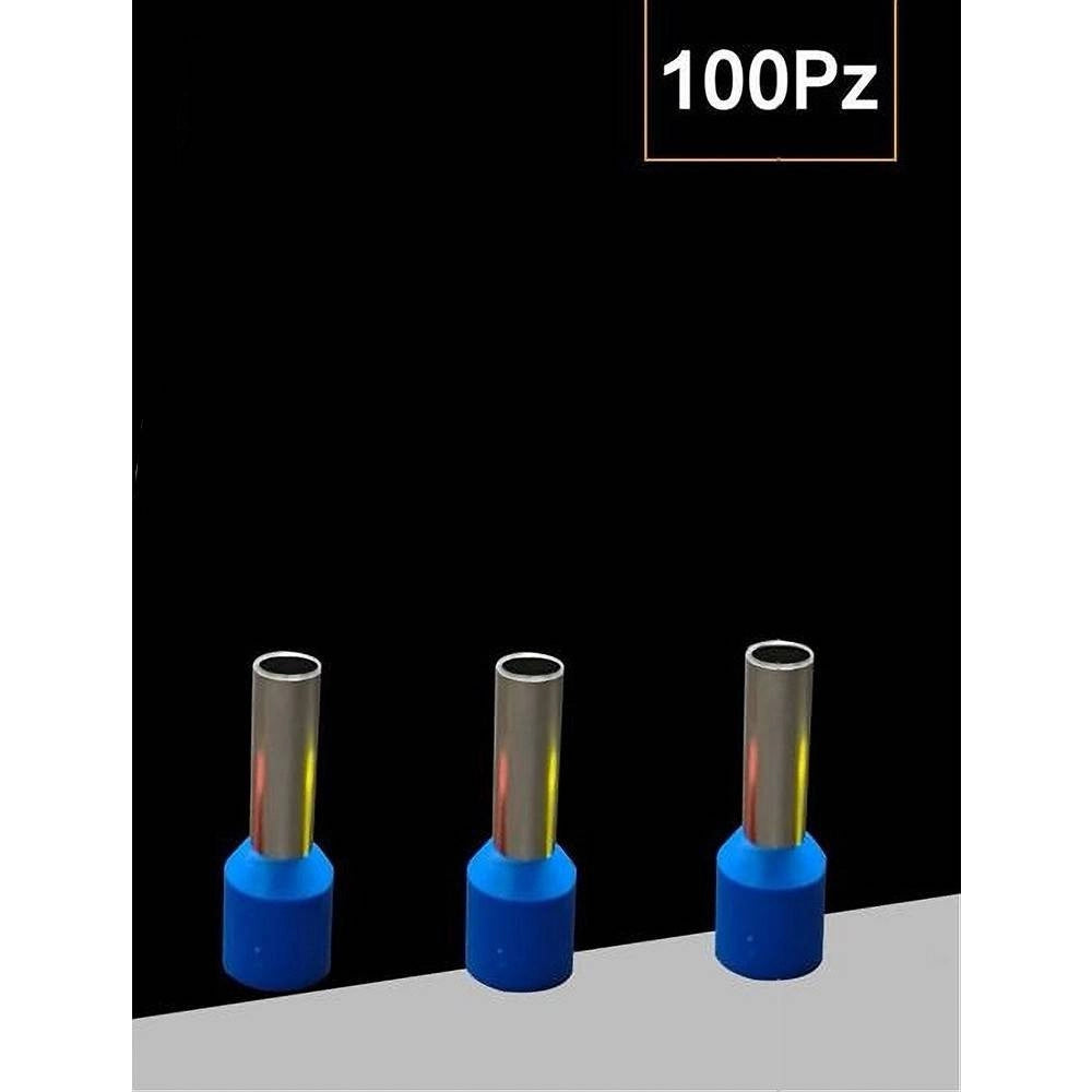 Trade Shop - Confezione 100 Pz Tubetto Capicorda Isolato Per Cavi 6 Mm² Terminale 12 Mm E6012 -