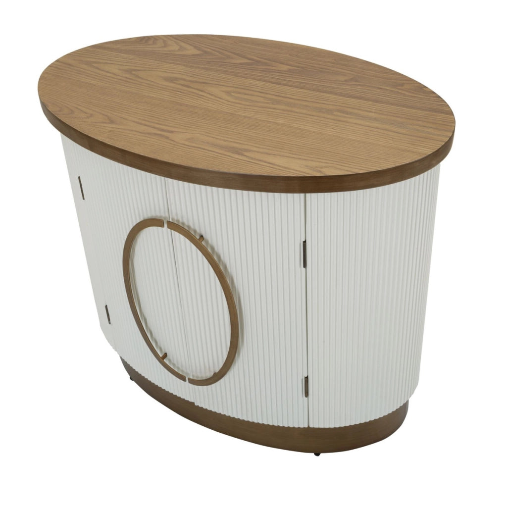 Credenza VKH28, Bianco, MDF, 79x48x67 cm