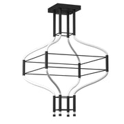 Lampada a sospensione LED ALHA 94W 3000K nera telecomando