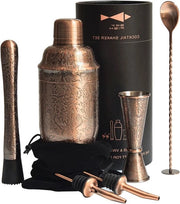Set di shaker da cocktail - Set professionale per bartender - 6 pezzi - Coperchio antico
