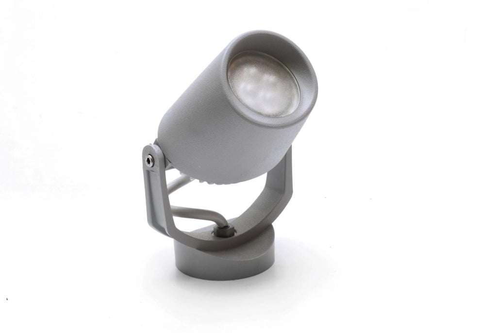 ROMA D12 CM FARETTO CON PICCHETTO 1 LUCE ATTACCO GU10 GRIGIO IP66 LAMPADINA LED INCLUSA 6W CCT INCLUSA