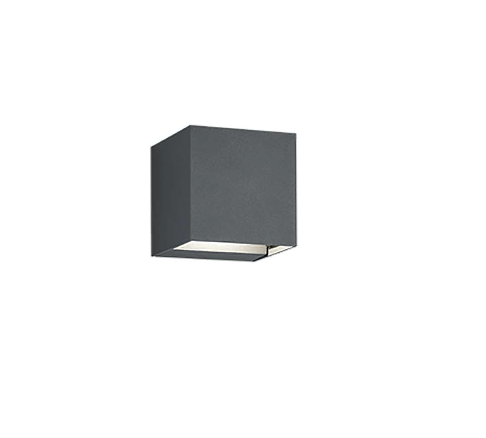 Applique LED 2 luci, alluminio, antracite, 8x8x8 cm, Adaja