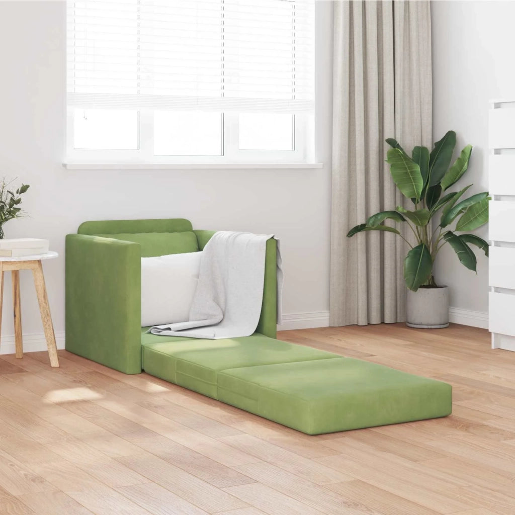 Divano letto Verde chiaro 74 x 77 x 81 cm Velluto 4106619