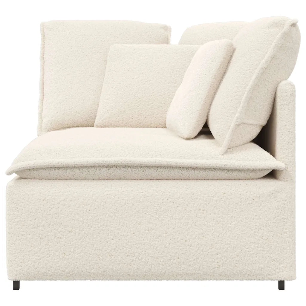 Modulo Angolare Divano Modulare con Cuscini Crema 100 cm 4104475