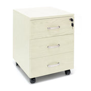 Marvin Cassettiera Ufficio In Legno Chiave Sicurezza Con Ruote Per Scrivania Tavolo 3 Cassetti Ripiani Grigio Ghiaccio