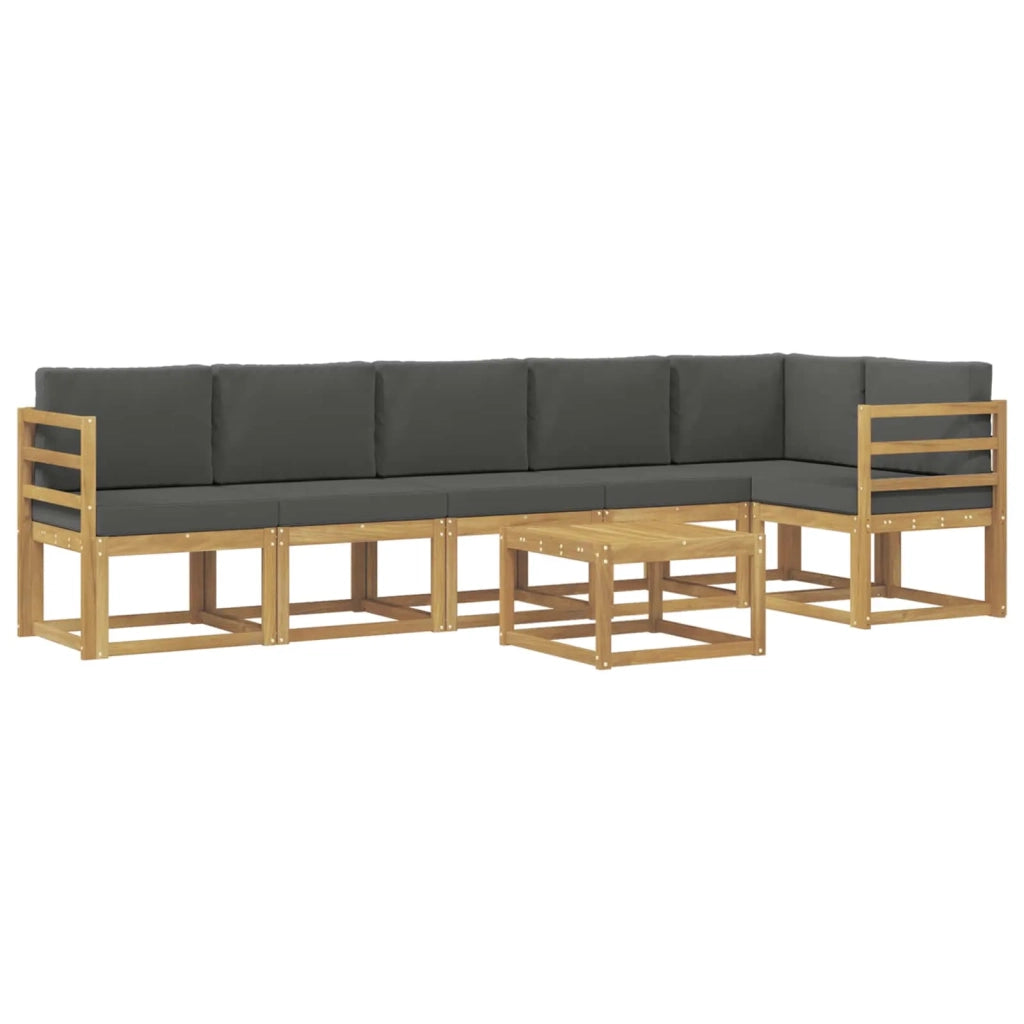 Set di divani da esterno 7 pz Bianco e Antracite Poliestere 3387721