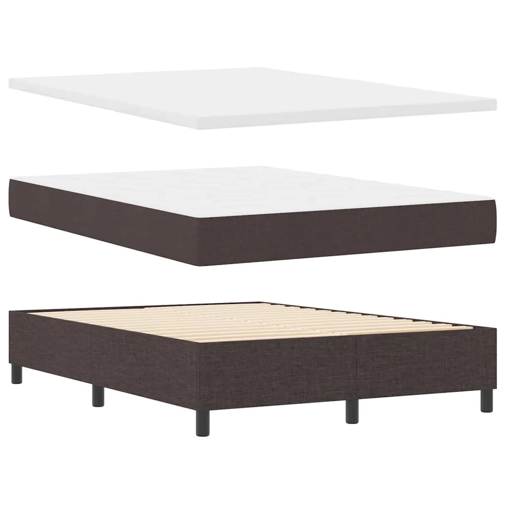 Letto a Sorgente LED Marrone Scuro 160 x 200 cm Tessuto 3343514