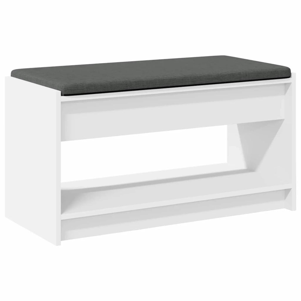 Panca per ingresso con cuscino Bianco 83 x 38 x 45 cm