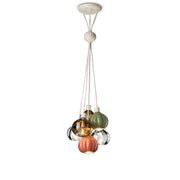 Lampadario Vintage Decò Afoxe&apos Alluminio Ceramica Vetro Mix 1 Luce E14