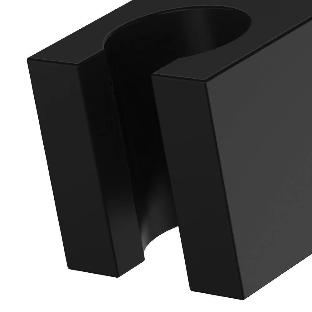 Supporto doccia quadrato nero opaco in ottone