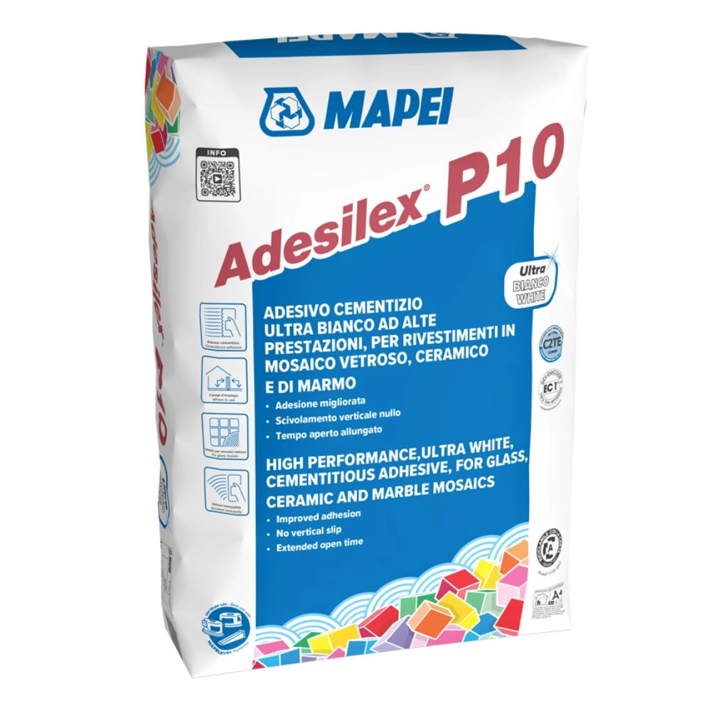 Mapei adesilex p10 adesivo per piastrelle bianco 25 kg