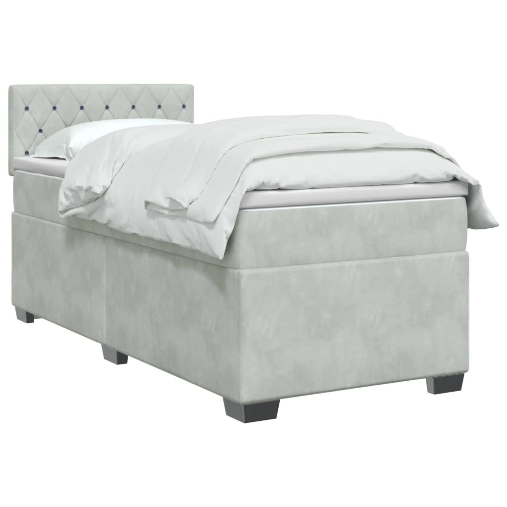 Letto box spring con materasso Grigio Chiaro 100 x 200 cm 3450650