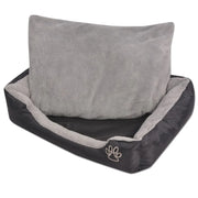 Cuccia per cani con cuscino imbottito 90 cm nero 02_0001574