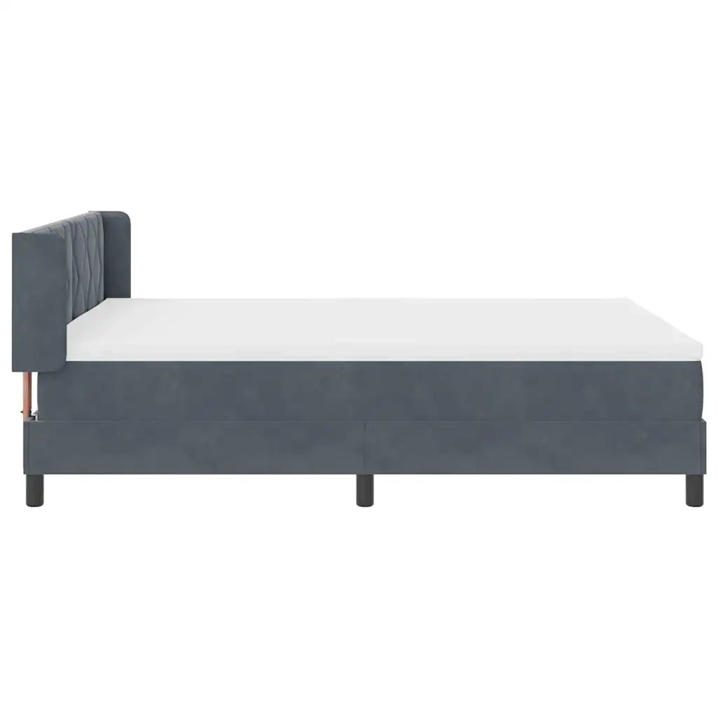 Letto a molle con testiera Grigio scuro 190 x 140 cm Poliestere