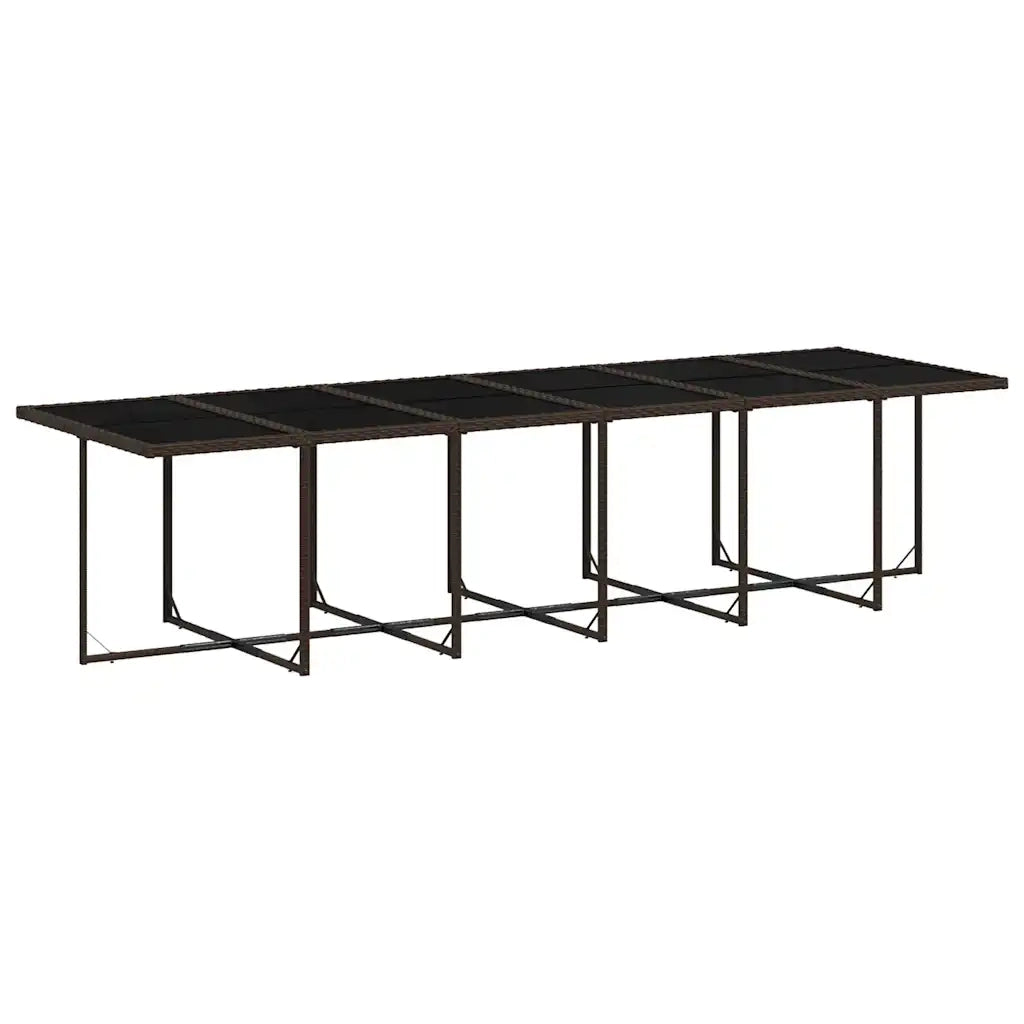Set da Pranzo da Giardino 17 pz con Cuscini Marrone Polyrattan 3211425
