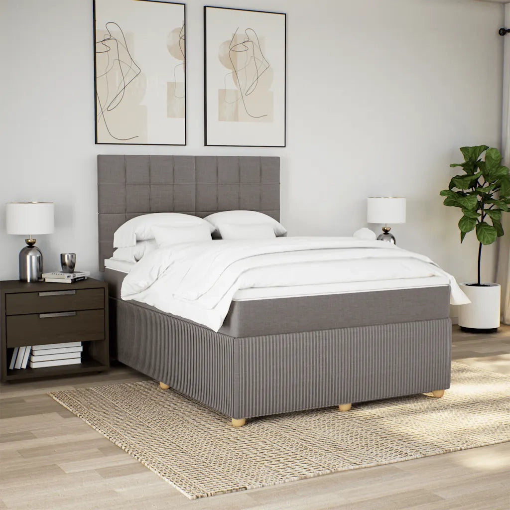 Giroletto a Molle con Materasso Tortora 140x200 cm in Tessuto 3294383