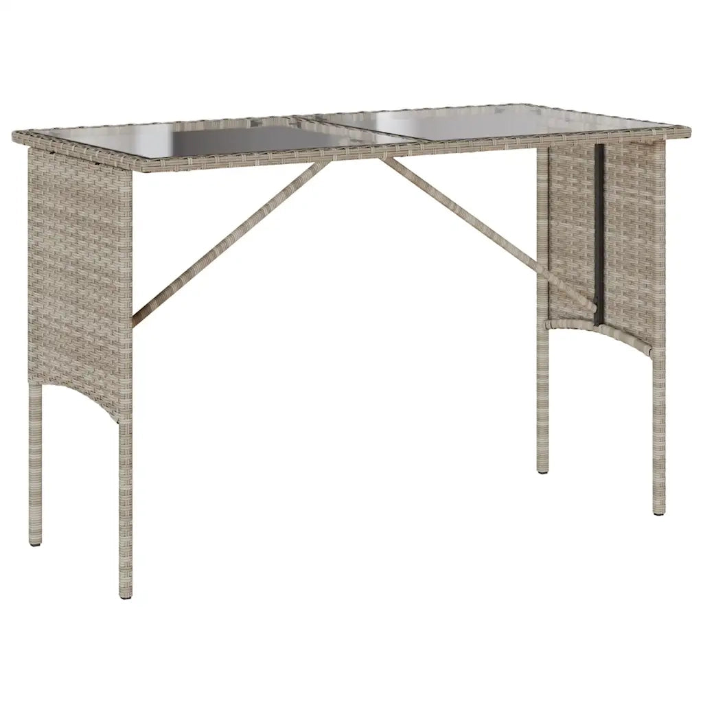 Set Pranzo da Giardino 3pz con Cuscini Grigio Chiaro Polyrattan 4104186
