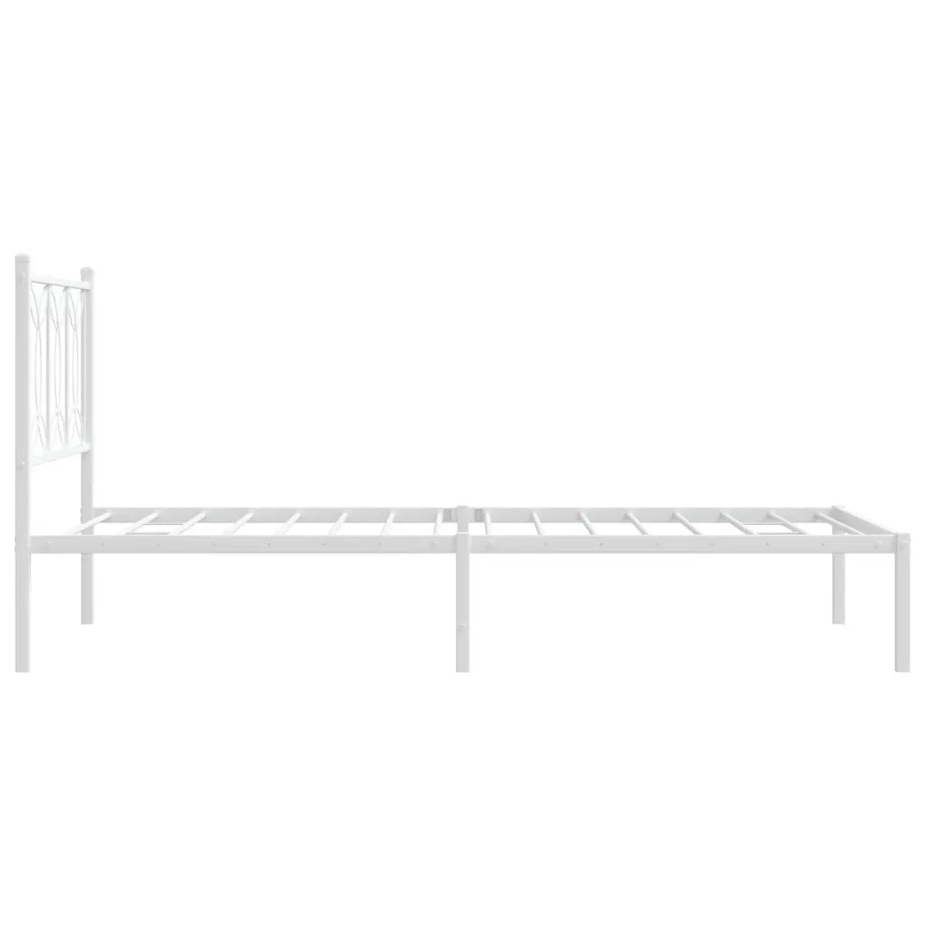 Giroletto con Testiera Metallo Bianco 100x190 cm 376171