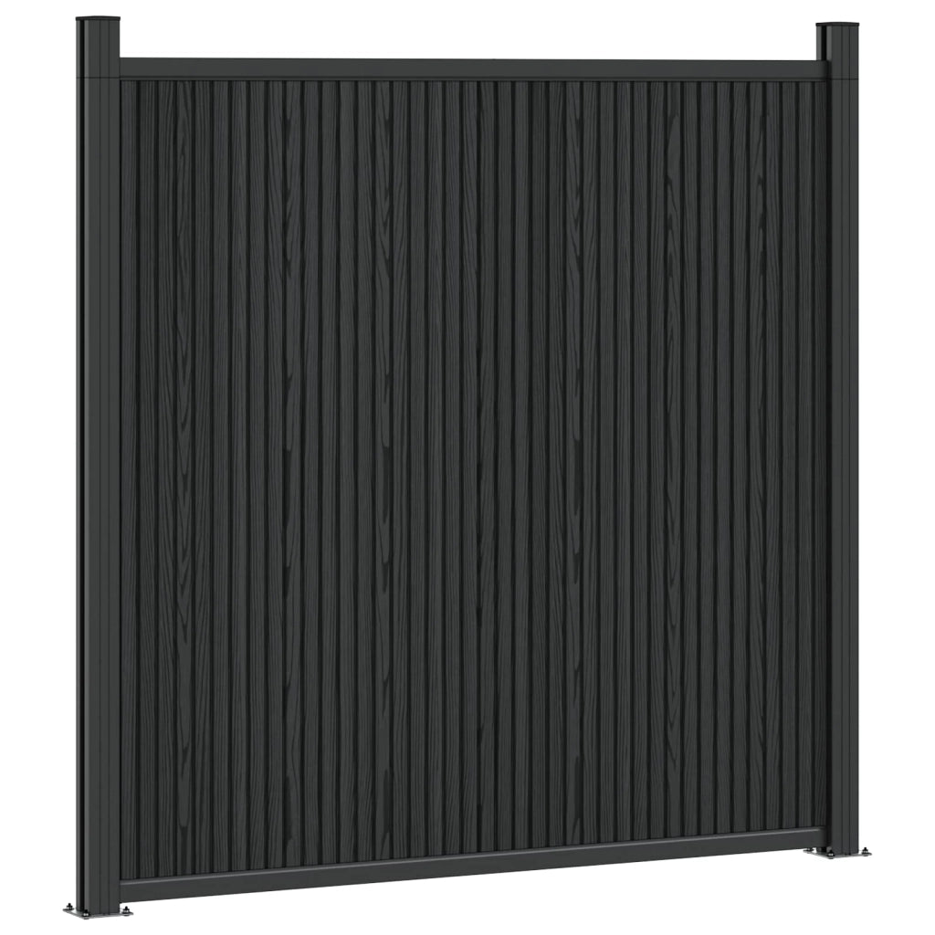 Pannello di recinzione | Recinzione da Giardino WPC e Alluminio Nero