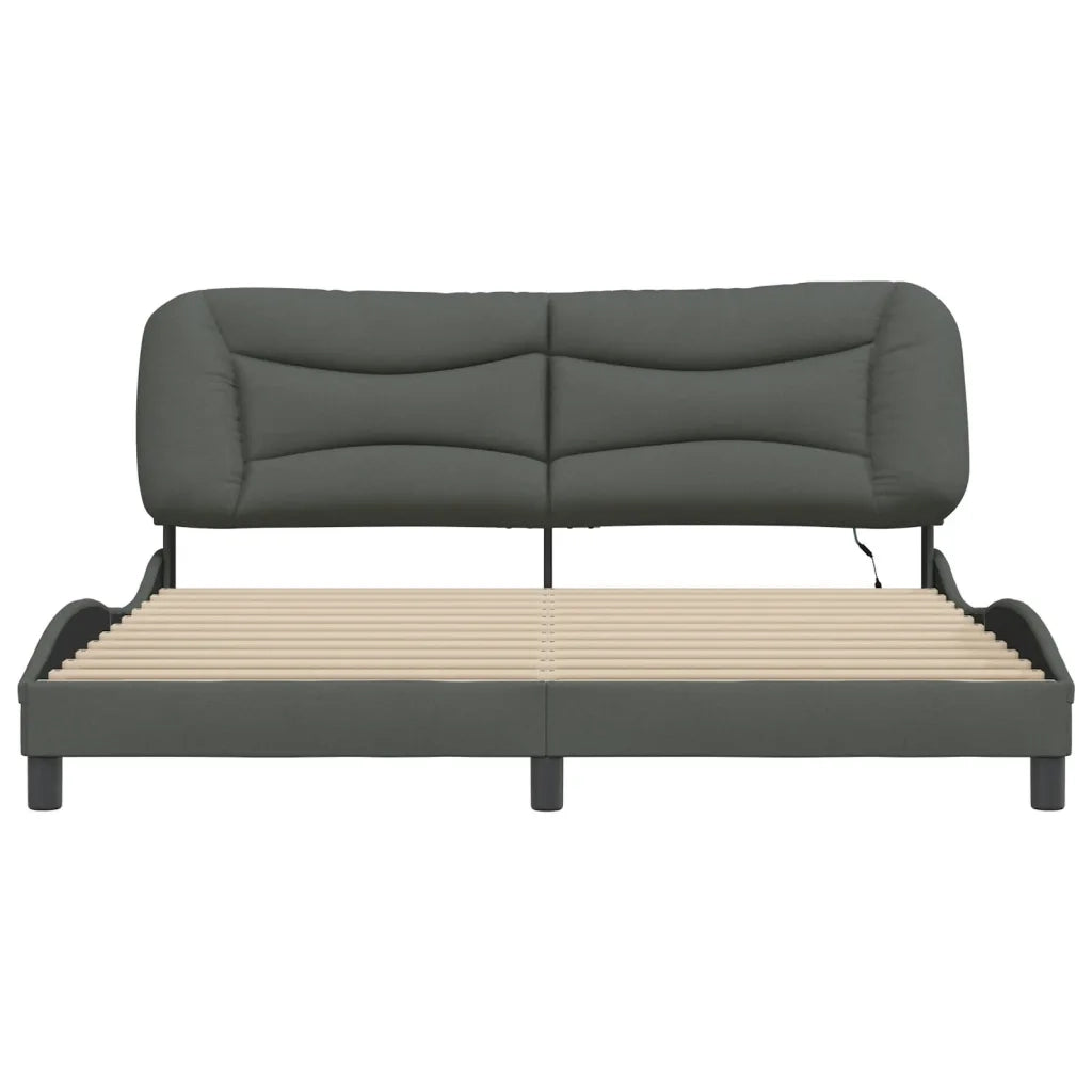 Letto matrimoniale | Letto per adulti | Giroletto con LED senza Materasso Hvar 180x200 cm Tessuto