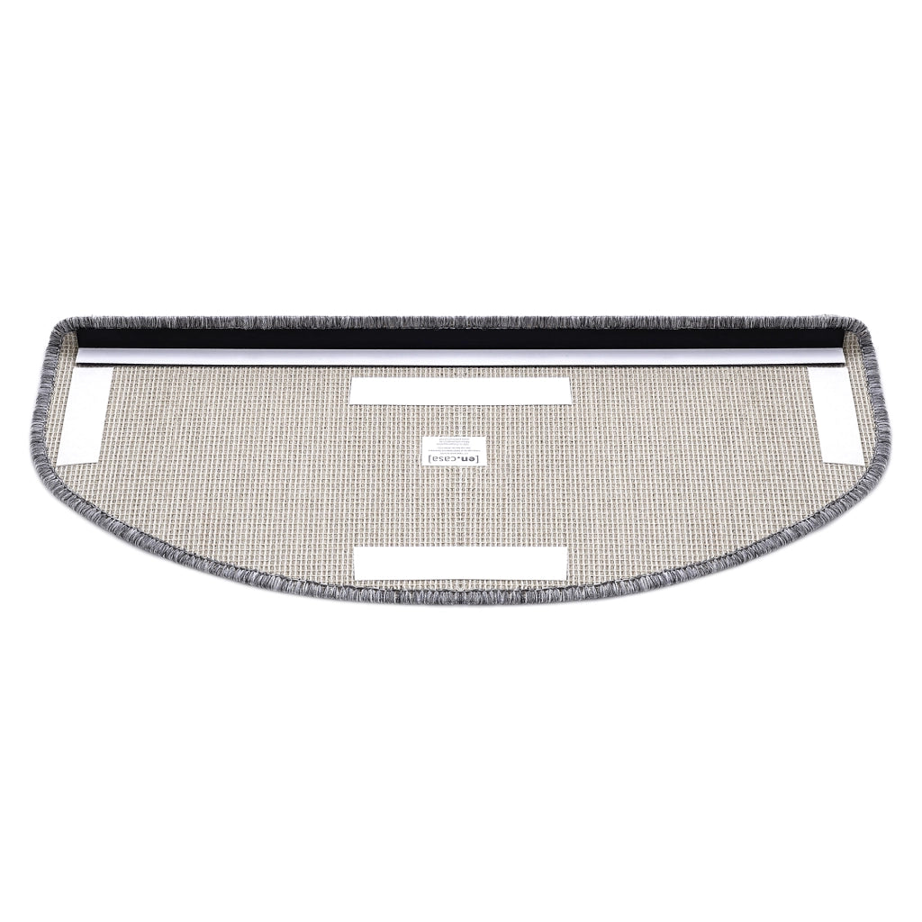 Set da 15 Tappeti Coprigradini per Scale Interne - Mezzaluna - Grigio Chiaro [en.casa]