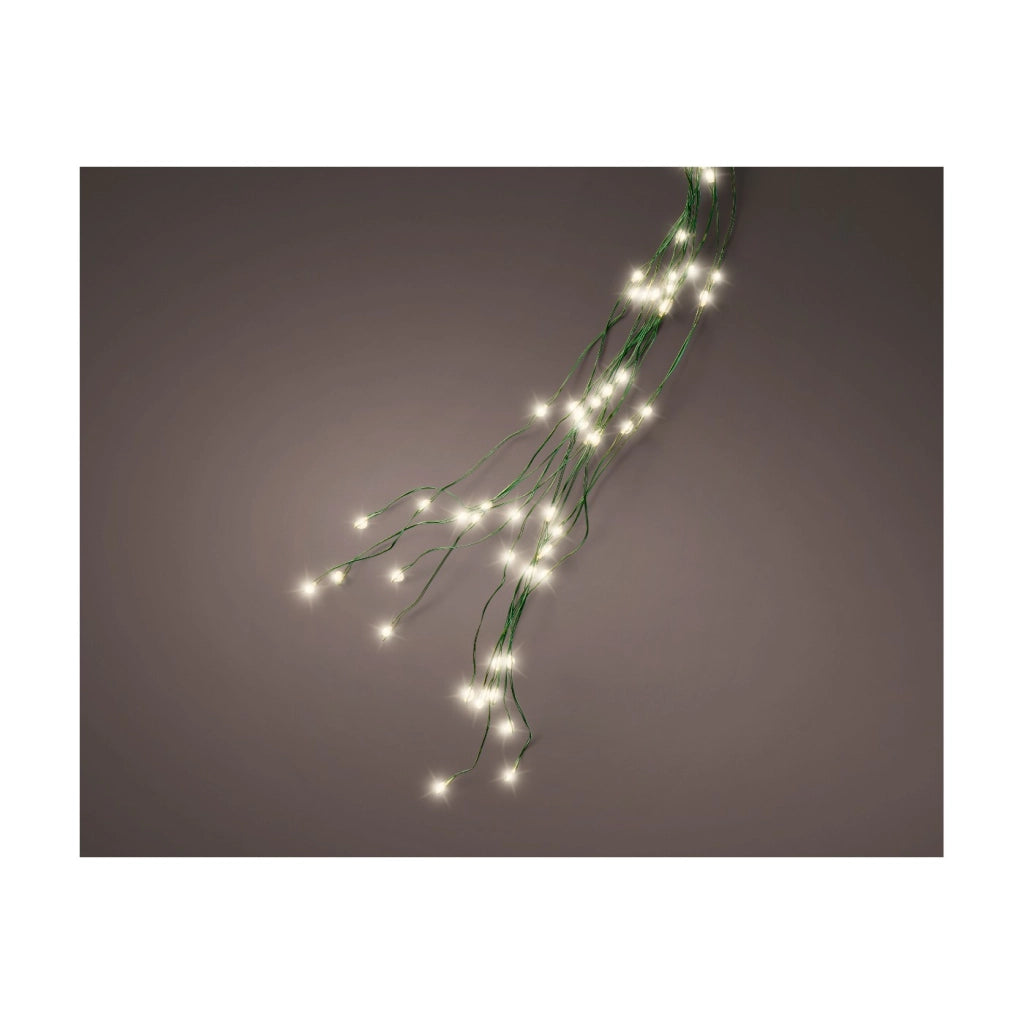 Micro LED a grappolo x albero verde/bianco caldo 210cm 8Funz OUT