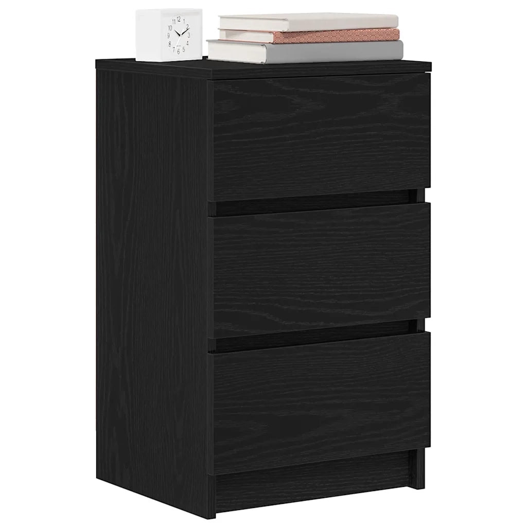 Comodini con 3 Cassetti 2 pz Nero 39x35x65 cm 861340