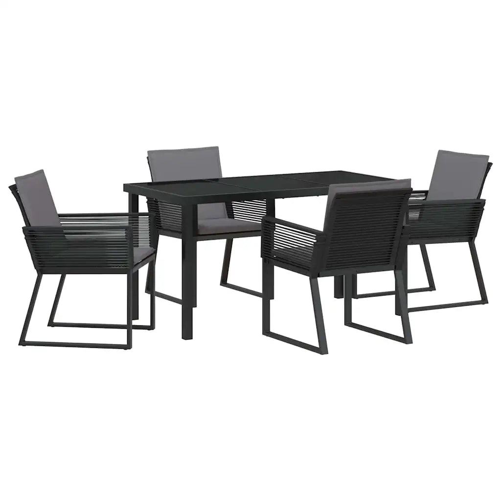Set da Pranzo per Giardino 5 pcs Nero 3379319
