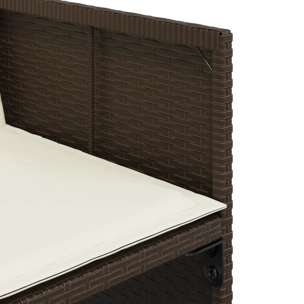 Set da Pranzo da Giardino 17 pz con Cuscini Marrone Polyrattan 3277952