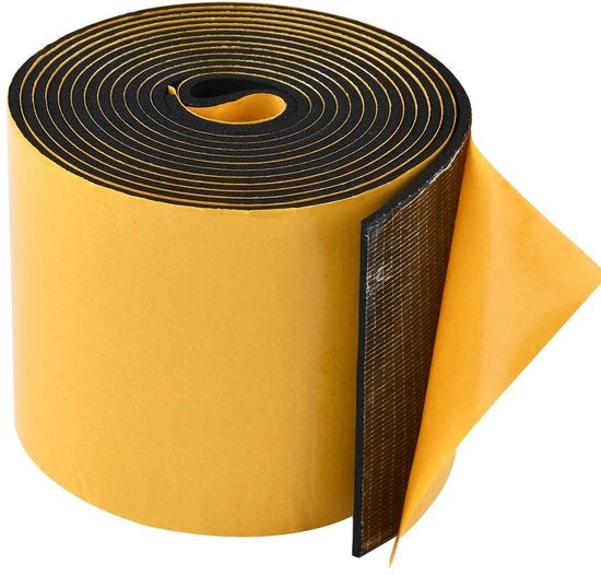 Tubo di supporto in schiuma gommata, autofissante, 3 metri, 70 mm di larghezza, 3 mm di spessore, con alta densità EVA, per impermeabilizzazione, antivibrazione, anticollassi, resistente ai shock per porte finestre, camion, condizionatori d'aria